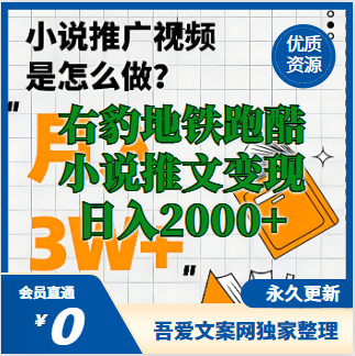 最新右豹地铁跑酷小说推文变现，普通人也能做到！